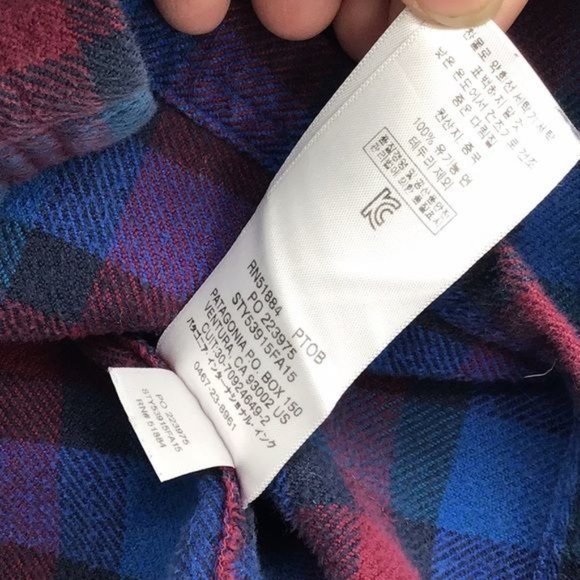 Patagonia W’s Size 14 J Ford Flannel Button Down Shirt Blue Red Maroon Paint - Picture 4 of 7